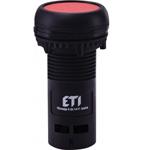Mygtukas nefiksuojamas ETI ECF-01-R 1NC raudonas (M22)