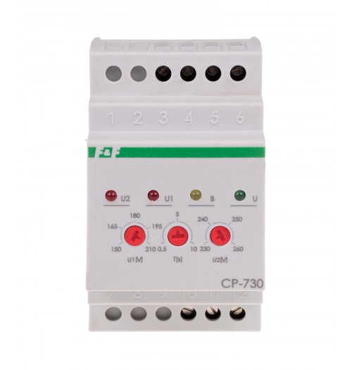 Įtampos kontrolės relė F&F CP-730 (3x10A)