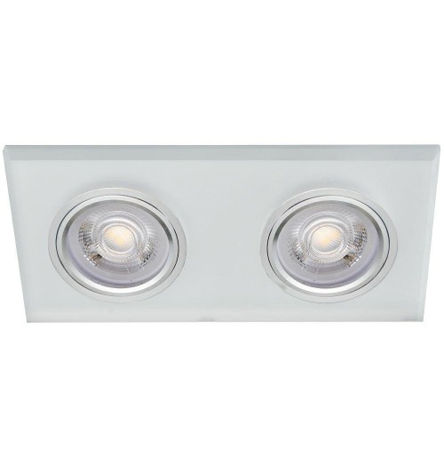 Įleidžiamas šviestuvas 2xGU10 GLASSO-2K-F šlifuotas baltas stiklas