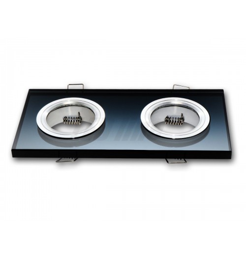 Įleidžiamas šviestuvas 2xGU10 juodas stiklas 89x178x10 mm LEDLINE 246418