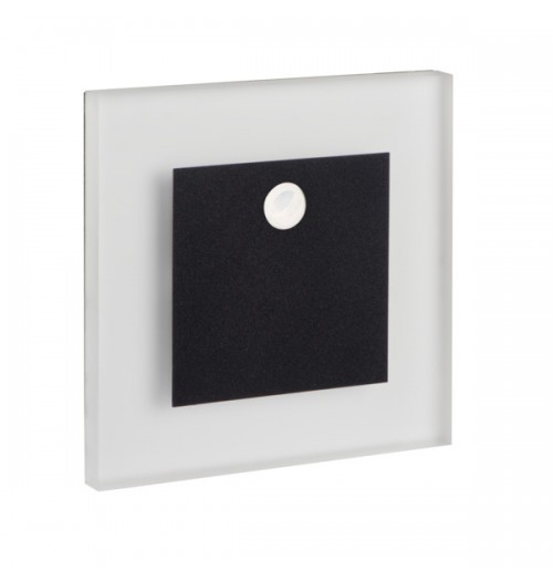 Laiptų šviestuvas APUS LED PIR B-WW, 12V 0.8W 3000K, juodos spalvos apdaila, su judesio davikliu