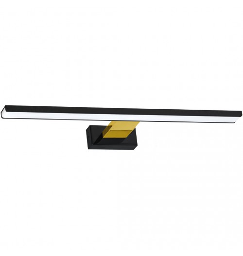 LED veidrodžio šviestuvas Milagro SHINE 1, 600 mm, 13.8W 4000K 966lm IP44, juoda/aukso sp.