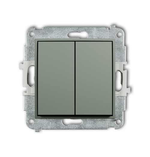 2 kl. kryžminis perjungiklis Karlik MINI, matinės žalios sp.