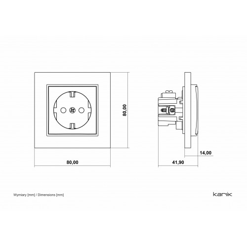 Kištukinis lizdas su įž. ir užsklandomis Karlik MINI, matinės žalios sp.