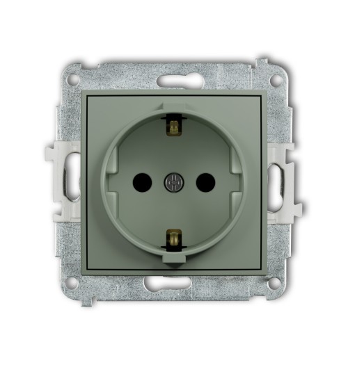 Kištukinis lizdas su įž. ir užsklandomis Karlik MINI, matinės žalios sp.