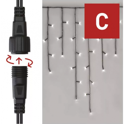 EMOS CONNECT girlianda - varvekliai 100LED 2.5m IP44 šaltai balta D1CC01 / ZY1932