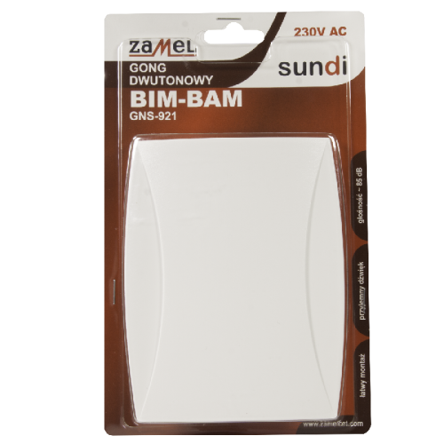 Elektromechaninis skambutis GNS-921 BIM-BAM, baltos spalvos