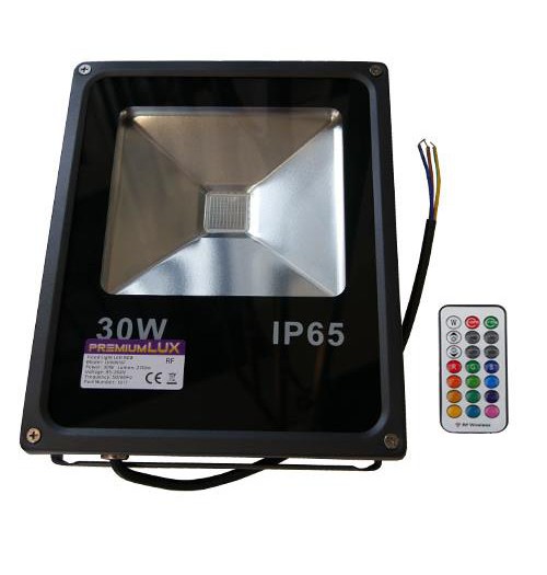 Prožektorius RGB LED Premium Lux 30W su RF pulteliu