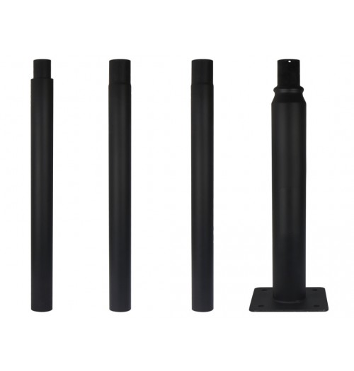 Surenkama juodai dažyta 2000-4000mm aukščio apšvietimo atrama