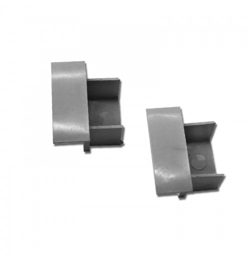 Aklės LED juostų profiliui GROOVE MAX, plastikinės, pilkos (2 vnt. kompl.)