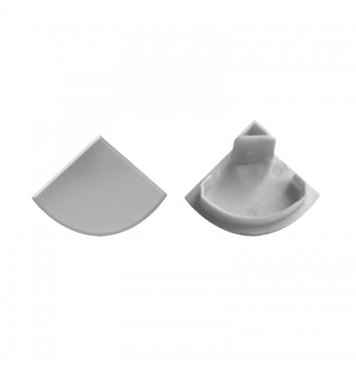 Aklės kampiniam 16x16 LED juostų profiliui, pilkos, apvalios (2 vnt. kompl.)