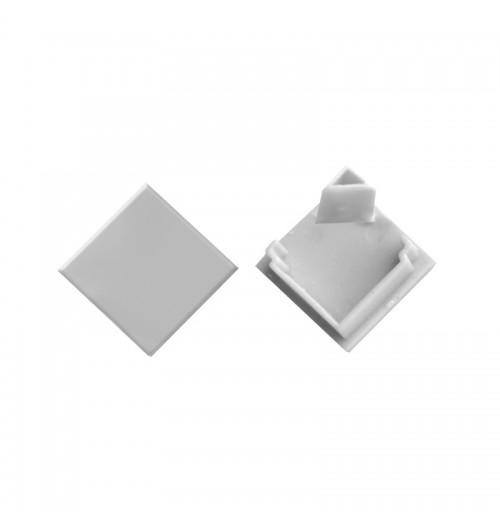 Aklės kampiniam 16x16 LED juostų profiliui, pilkos, kvadratinės (2 vnt. kompl.)