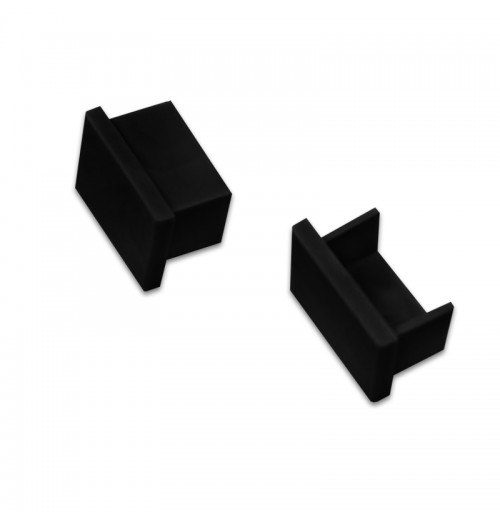 Aklės LED juostų profiliui SURFACE MAX, plastikinės, juodos (2 vnt. kompl.)