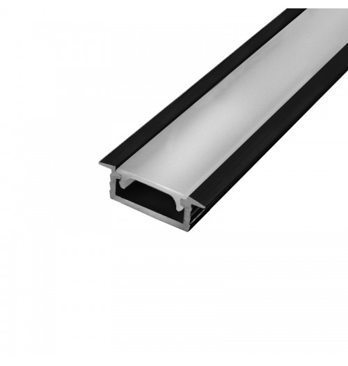 Įleidžiamas LED juostų profilis GROOVE, anoduotas juoda sp., 2m