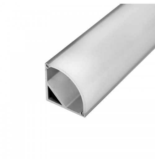 Kampinis LED juostų profilis 16x16, anoduotas, 1m