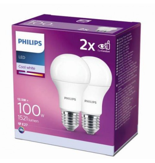 Lempučių rinkinys PHILIPS E27 A60 12.5W 4000K 1521lm 2PACK