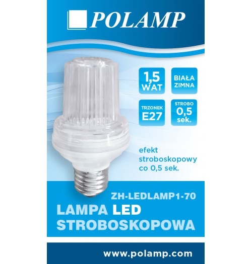 Lemputė POLAMP LED E27 1.5W 6000K stroboskopinė