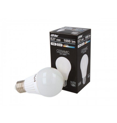 Lemputė LEDLINE E27 A60 10W 2700K 1000lm keraminė