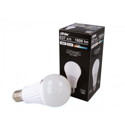 Lemputė LEDLINE E27 A70 18W 2700K 1800lm keraminė