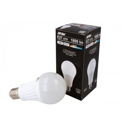 Lemputė LEDLINE E27 A70 18W 4000K 1800lm keraminė