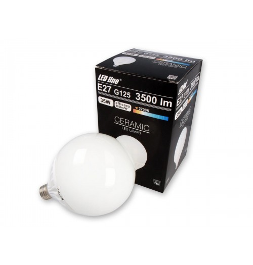 Lemputė LEDLINE E27 G125 35W 2700K 3500lm keraminė