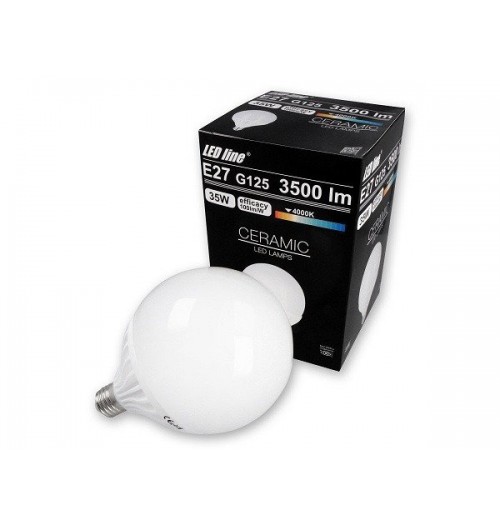 Lemputė LEDLINE E27 G125 35W 4000K 3500lm keraminė