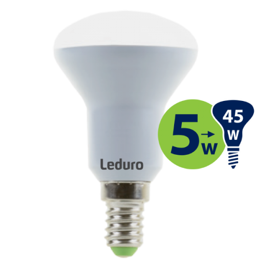 Lemputė LEDURO LED E14 R50 5W 3000K 400lm