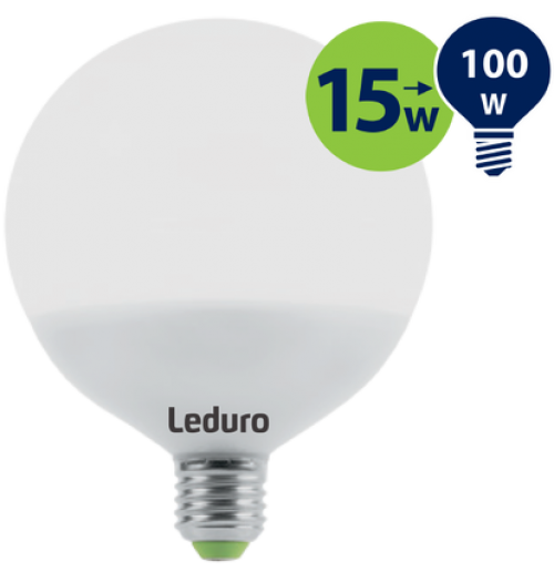 Lemputė LEDURO LED E27 G120 15W 3000K