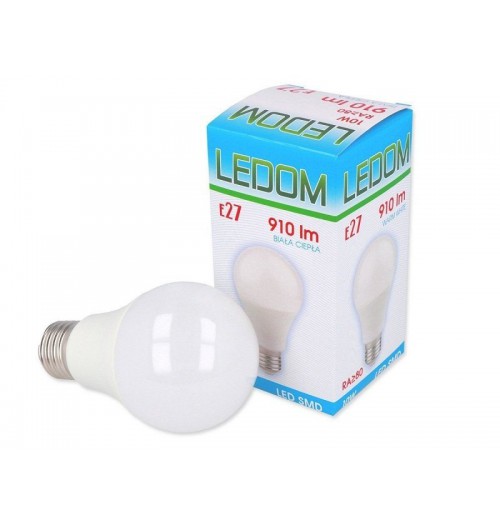 Lemputė LED LEDOM E27 A60 10W 3000K 910lm