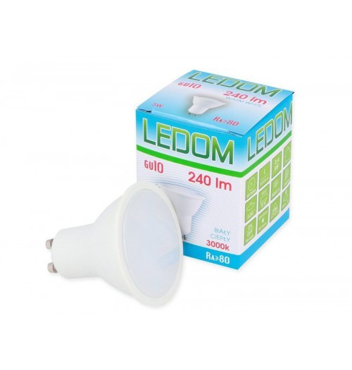 Lemputė LED LEDOM GU10 3W 3000K 240lm