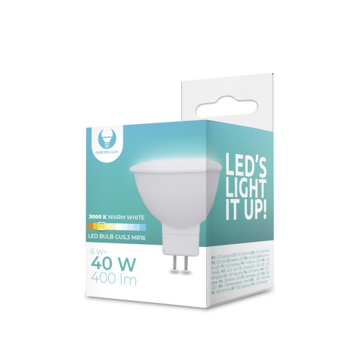 Lemputė Forever Light MR16 12VAC 6W 3000K 400lm 120°