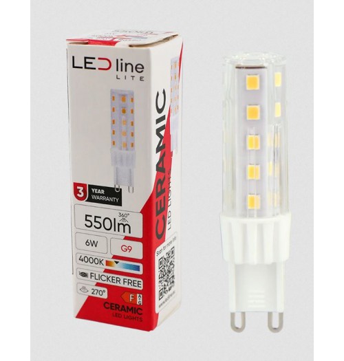 Lemputė LEDLINE LED G9 6W 4000K 550lm