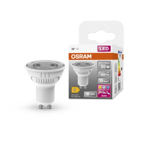 Lemputė su keičiamu spalvos spektru OSRAM LED STAR GU10 4.2W 2700-6500K 400lm