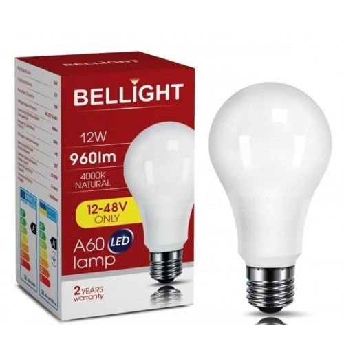 Lemputė pažemintai įtampai BELLIGHT E27 A60 12-48V DC 12W 4000K 960lm