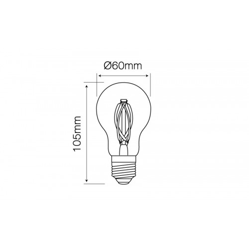 Lemputė LEDLINE E27 A60 4W 4000K 470lm, filamentinė