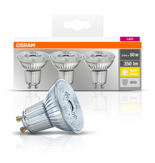 Lempučių rinkinys OSRAM GU10 4.3W 2700K 350lm 3PACK