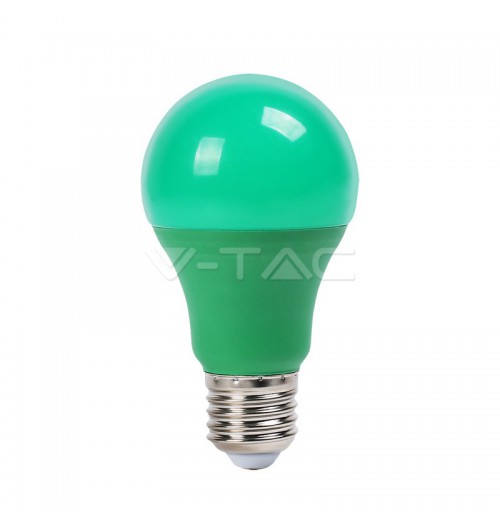 Lemputė V-TAC LED E27 A60 9W žalia