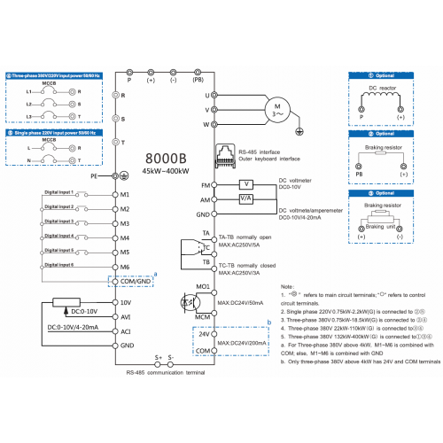 Dažnio keitiklis Wecon VB-4T18R5GB/022PB 3F>3F 18.5/22.0kW IP20