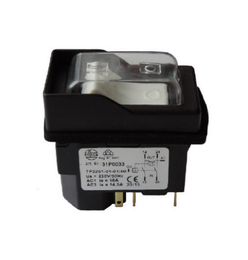 Variklio paleidimo jungiklis Tripus 31P0033 / 32P0033 230V AC 16A 2NO (su papildomu kontaktu - 5PIN)