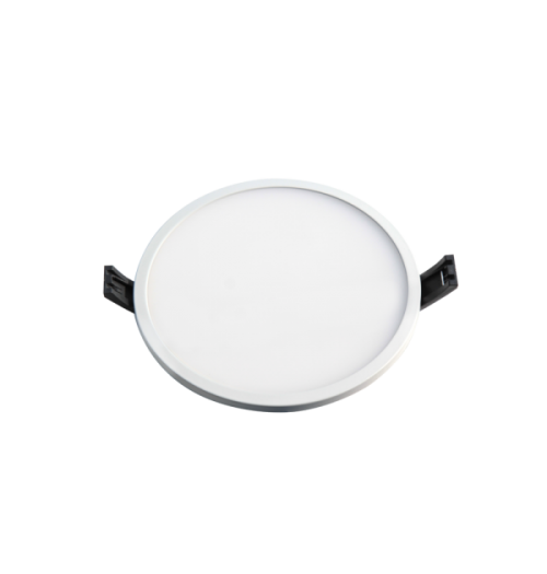 LED panelė LPSR 8W 3000K IP44 įleidžiama apvali (baltos sp. rėmelis)