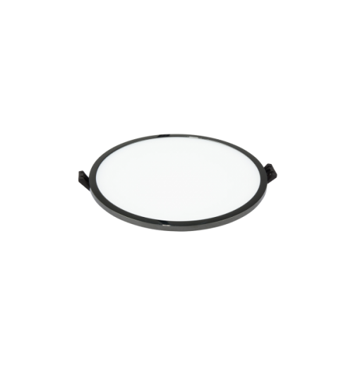 LED panelė LPSR 8W 3000K IP44 įleidžiama apvali (juodo chromo sp. rėmelis)