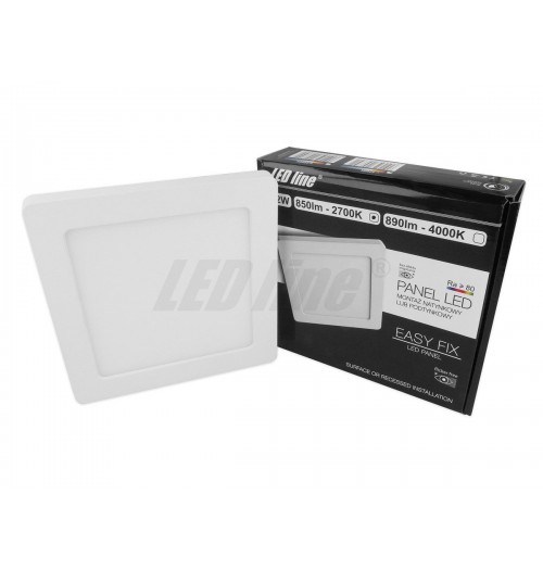 LED panelė LEDLINE EASYFIX 12W 2700K įleidžiama/virštinkinė kvadratinė
