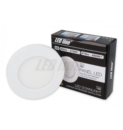 LED panelė LEDLINE EASYFIX 6W 4000K įleidžiama/virštinkinė apvali 