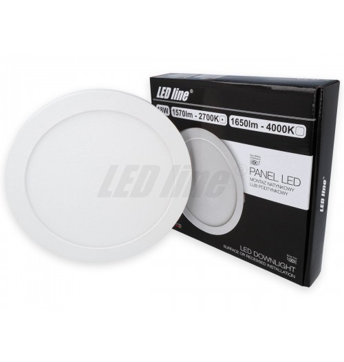 LED panelė LEDLINE EASYFIX 18W 2700K įleidžiama/virštinkinė apvali 