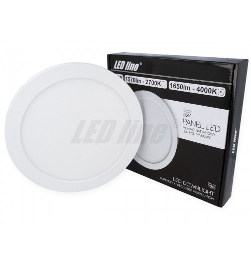 LED panelė LEDLINE EASYFIX 18W 4000K įleidžiama/virštinkinė apvali 