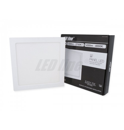 LED panelė LEDLINE EASYFIX 18W 2700K įleidžiama/virštinkinė kvadratinė