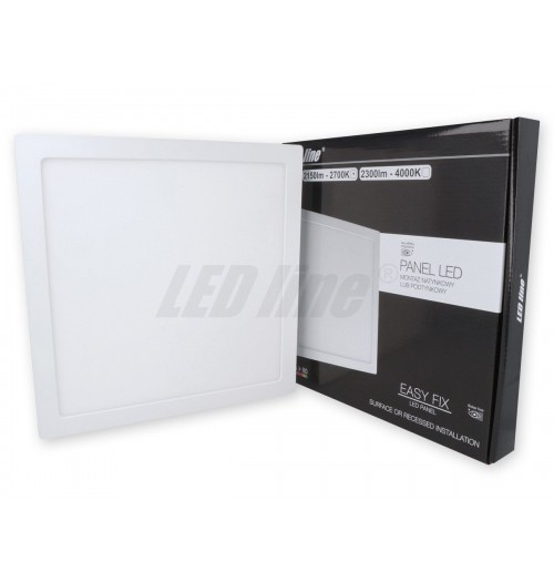 LED panelė LEDLINE EASYFIX 24W 2700K įleidžiama/virštinkinė kvadratinė