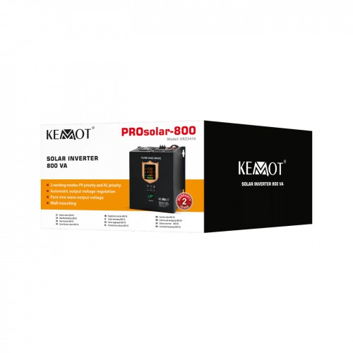 Inverteris KEMOT PROsolar-800 (12V>230V, 800VA/500W)